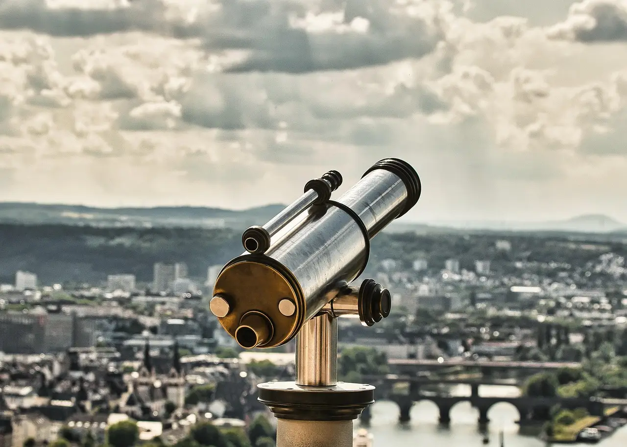 viewing machine, binoculars, outlook, insight, exploration
